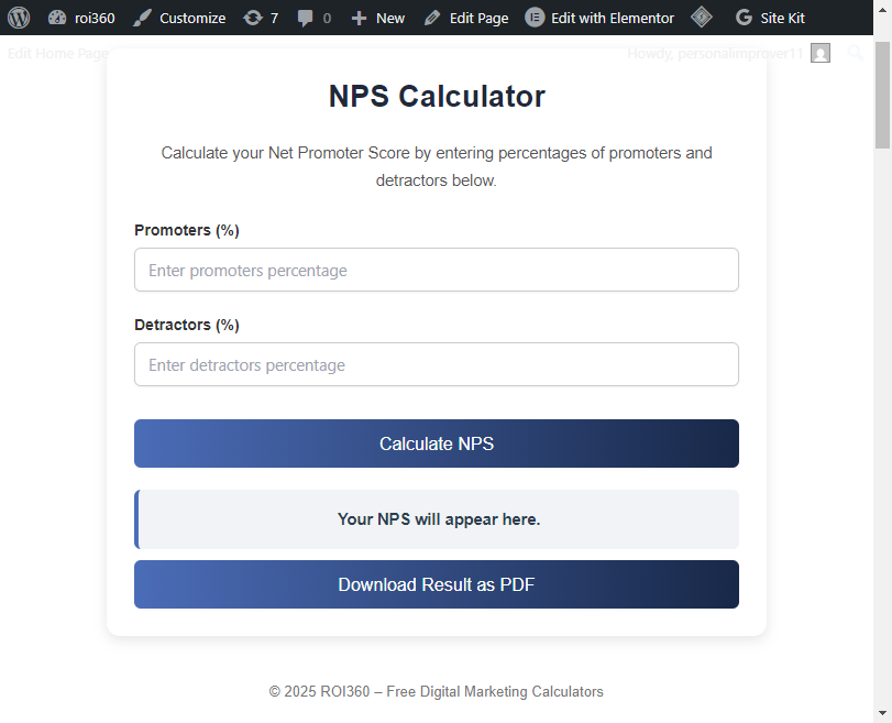 Nps calculator
